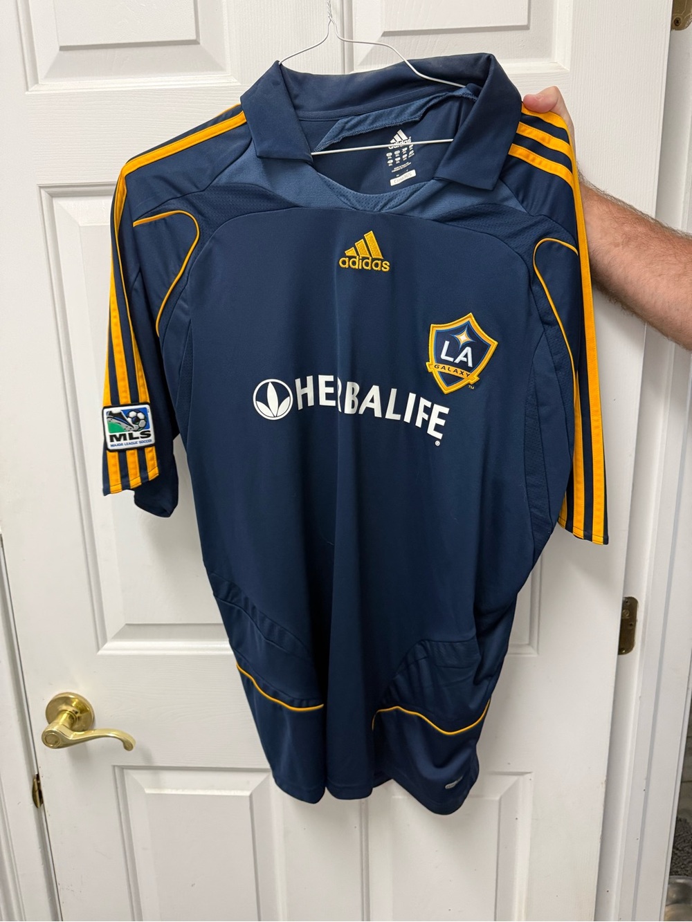 adidas Navy and Gold LA Galaxy Soccer Jersey